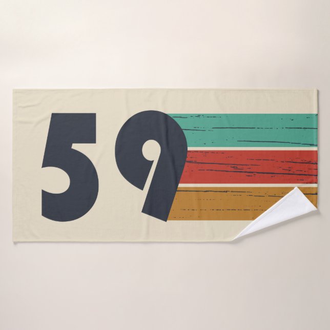 né en 1959 anniversaire vintage (Serviette de bain)