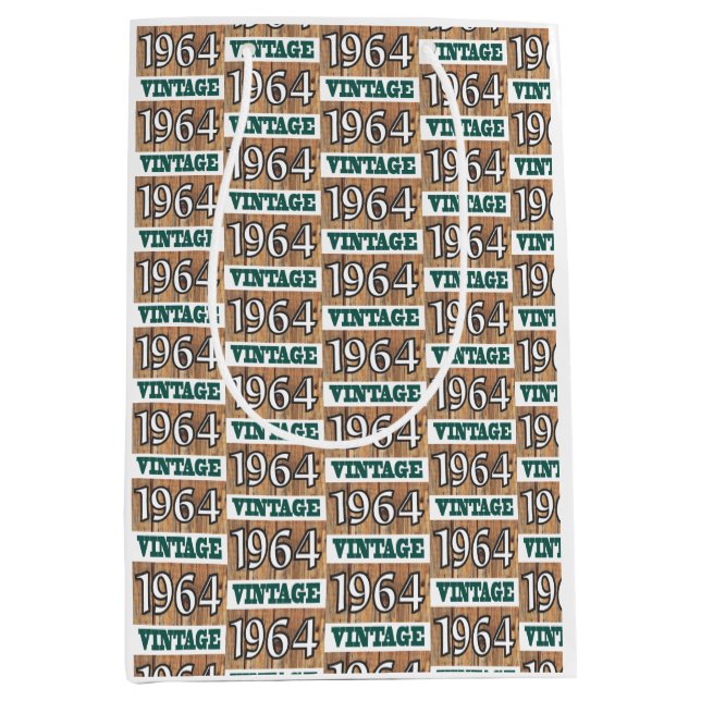 Né en 1964 sac cadeau moyen (Devant)