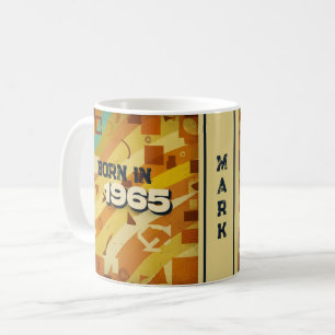Né en 1965 Nom Mug - 60s Retro Geometry Design