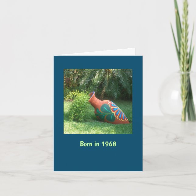 Né en 1968 Anniversaire faits amusants Carte (Devant)