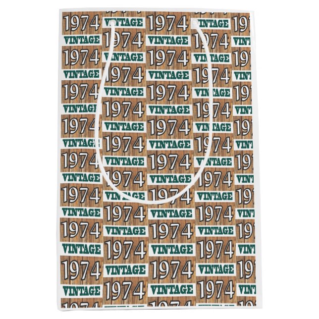 Né en 1974 sac cadeau moyen (Devant)