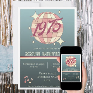 Né en 1975 50e anniversaire Invitation