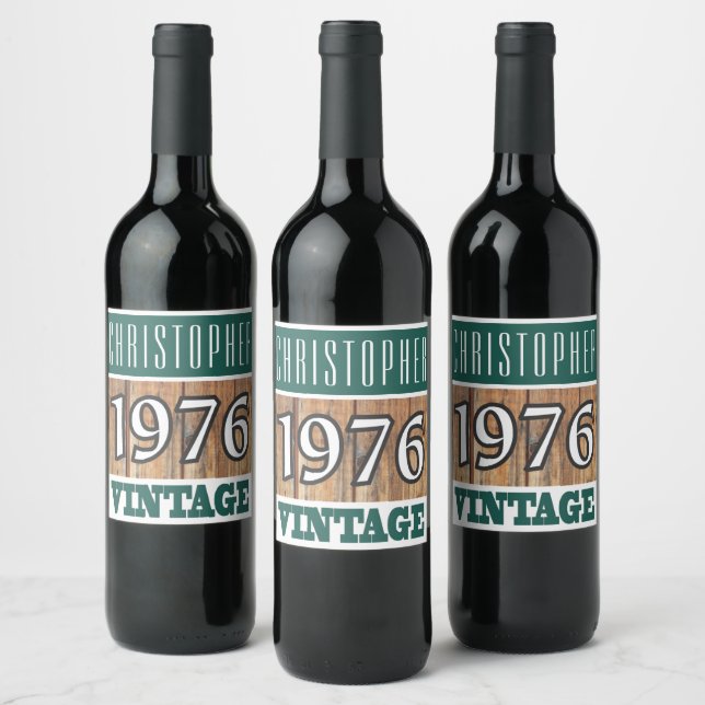 Né en 1976 Année de naissance Étiquette de vin (Bouteilles)