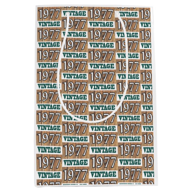 Né en 1977 sac cadeau moyen (Devant)