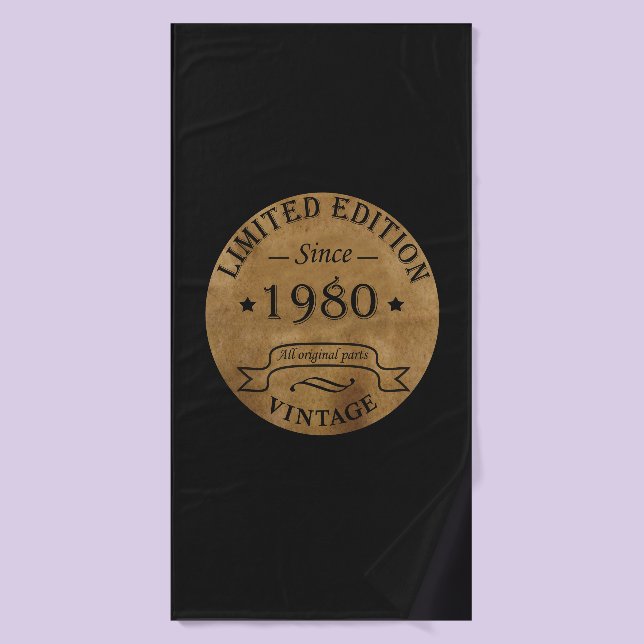 Né en 1980 anniversaire vintage (Serviette de bain)
