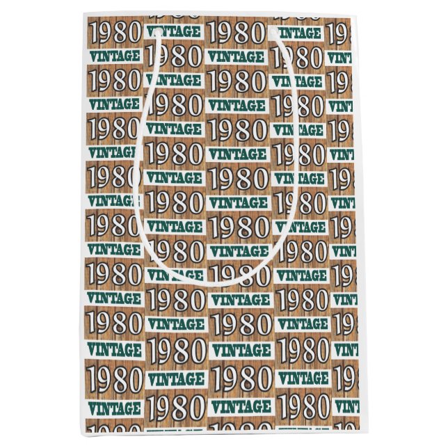 Né en 1980 sac cadeau moyen (Devant)