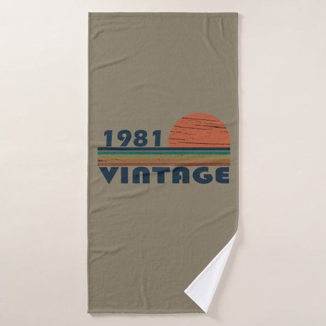 Né en 1981 cadeau d'anniversaire vintage (Serviette de bain)