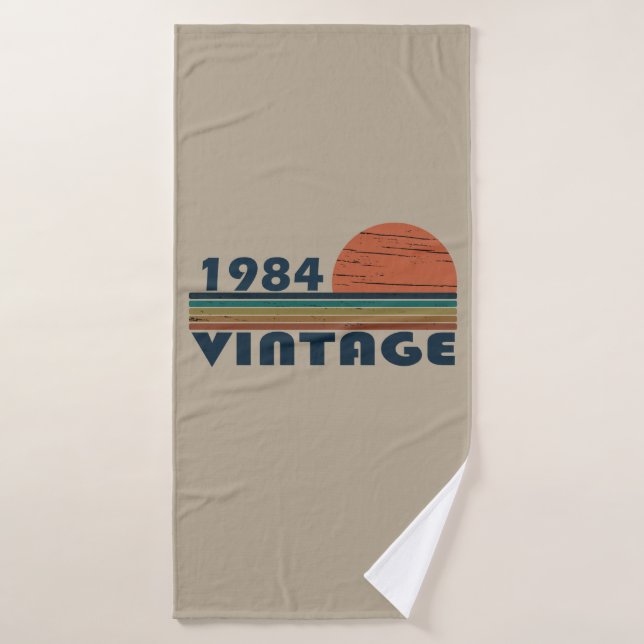 né en 1984 cadeau d'anniversaire vintage (Serviette de bain)