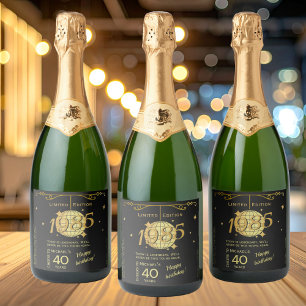 Né en 1985 40e anniversaire jeu de Étiquette vin