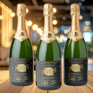 Né en 1985 40e anniversaire jeu de Étiquette vin