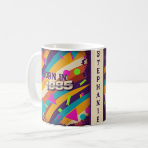 Né en 1985 Mug personnalisé - 80s Neon Geometry