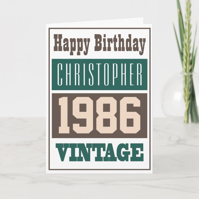 Né en 1986 Carte de voeux (Devant)