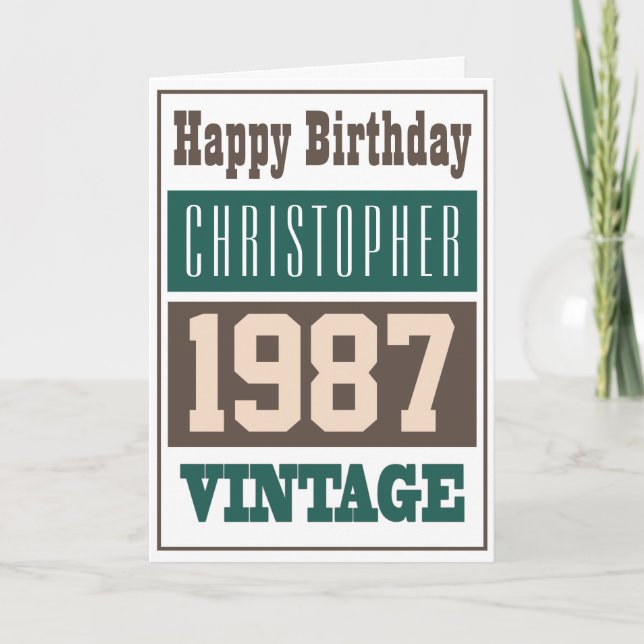 Né en 1987 Carte de voeux (Devant)