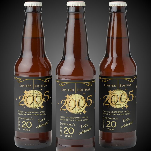 Né en 2005 20e anniversaire fête Étiquette de bièr (Créateur téléchargé)