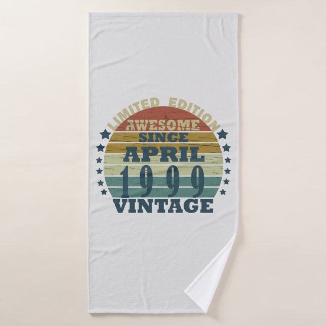 Né en avril 1999 anniversaire vintage (Serviette de bain)
