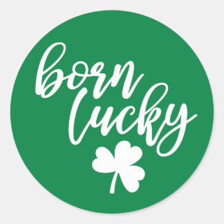 Né Lucky avec Shamrock - Sticker vert