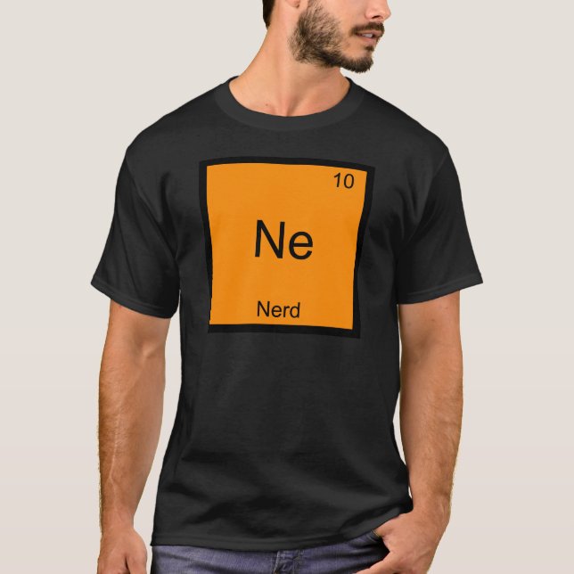 Ne - Nerd Funny Chemistry Element Symbol T-Shirt (Front)