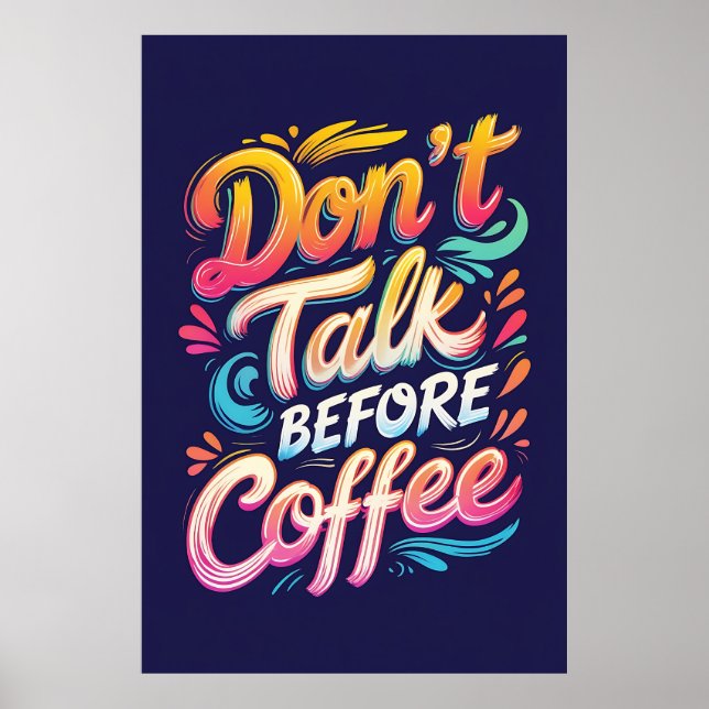 Ne parlez pas avant la typographie du café Poster (Devant)