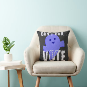 Ne pas Boo Voter Oreiller Noir & Bleu Jeu