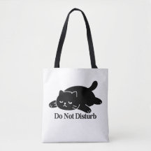 Ne pas déranger Sac fourre-tout chat noir mignon c