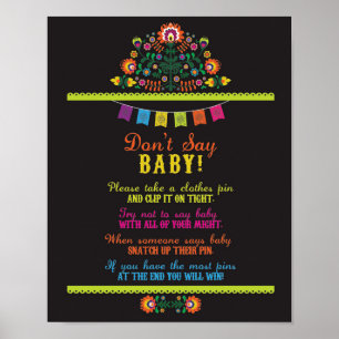 Ne pas dire Baby Fiesta Shower Games Poster