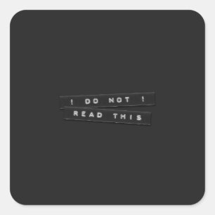 Ne Pas Lire Ce Stickers Noir Étiquette Embossé