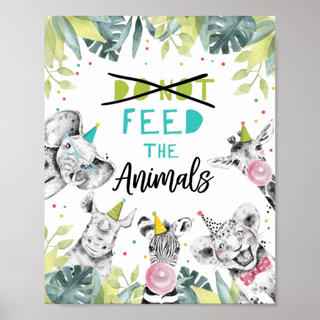 Ne pas nourrir les animaux Safari tableau d'annive (Devant)