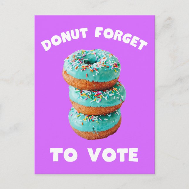 Ne pas oublier de voter carte postale violette (Devant)