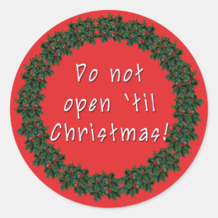 Ne pas ouvrir Jusqu'à Noël Stickers par Scarribaby