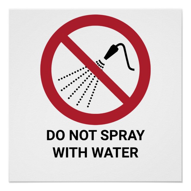 Ne pas vaporiser avec de l'eau, signe d'interdicti (Devant)