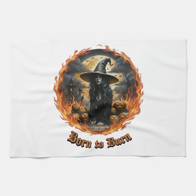 Né pour Burn Witch Conception de serviettes de cui (Horizontal)