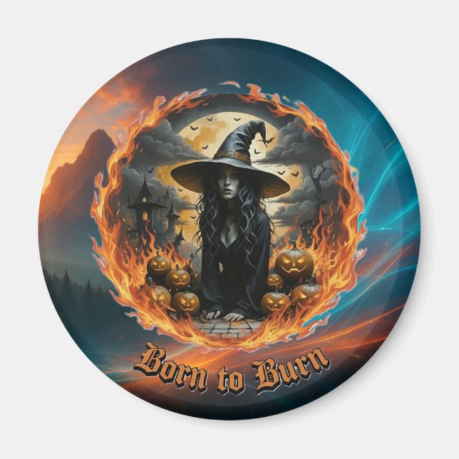 Né pour Burn Witch & Jack Gothic Fridge Magnet (Devant)