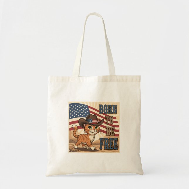 Né pour être libre - Cowboy Chat Sac fourre-tout p (Devant)