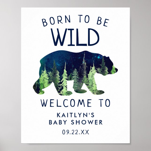 Né Pour Être Une Affiche de bienvenue Baby shower  (Devant)