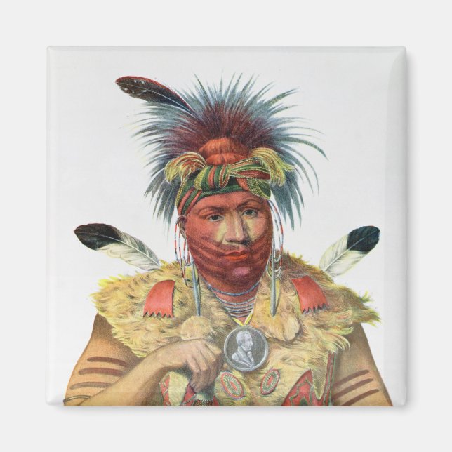 Ne-Sou-A-Quoit, a Fox Chief Magnet (Front)