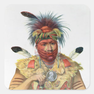Ne-Sou-A-Quoit, a Fox Chief Square Sticker