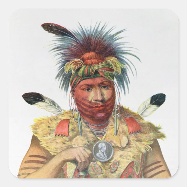 Ne-Sou-A-Quoit, a Fox Chief Square Sticker (Front)