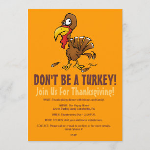 Ne soyez pas une invitation drôle de thanksgiving