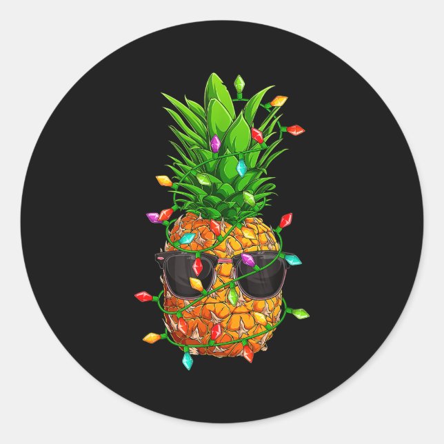 Ne Sungles Lights July Trocal Christmas Hawaiian  Classic Round Sticker (Front)