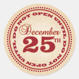 Ne vous ouvrez pas jusqu'aux autocollants de Noël