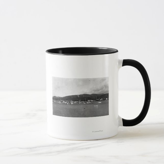 Neah Bay, WA View with Fishing Boats Photograph Mug (Right)