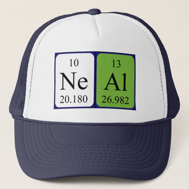 Neal casquette de nom de table périodique (Devant)