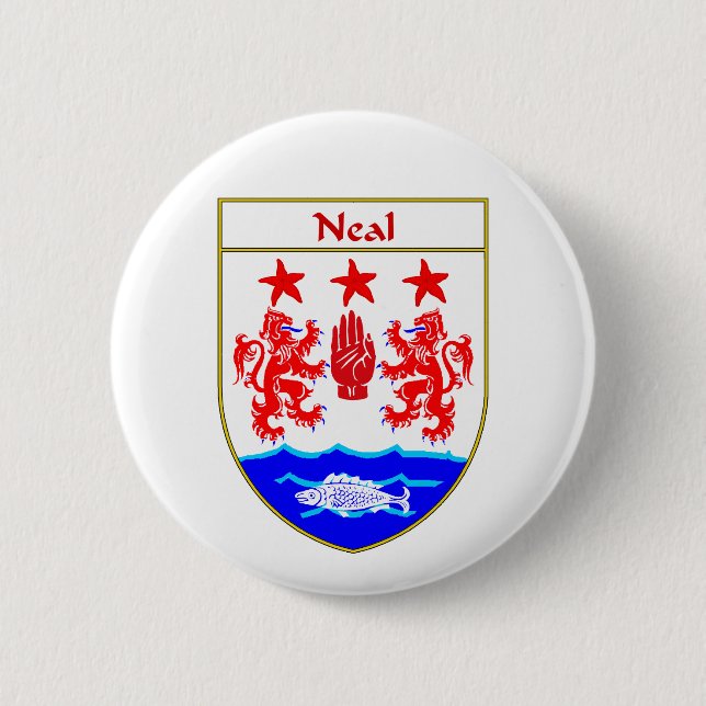 Neal Coat of Arms/Family Crest 2 Inch Round Button (Front)
