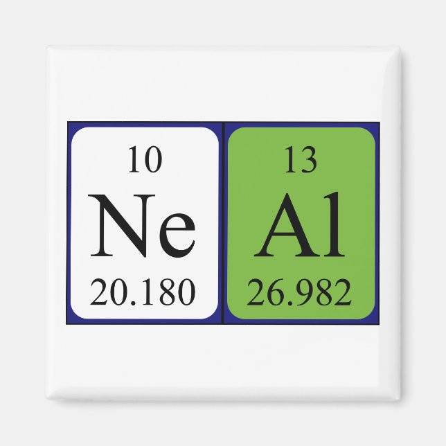 Neal periodic table name magnet (Front)