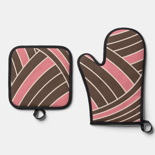 Neapolitan Abstract Oven Mitt & Pot Holder Set (Front)