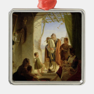 Neapolitan bagpipe player in wintry Rome, 1833 Metal Ornament