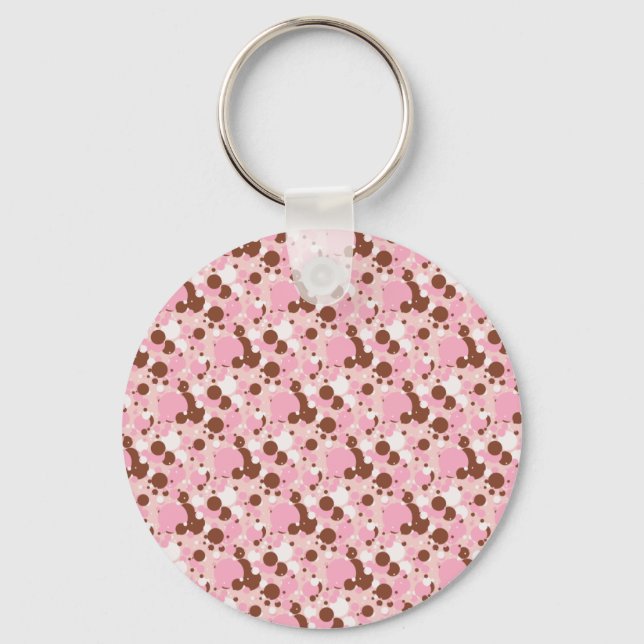 Neapolitan Dots 01-Lt Pink-KEYCHAIN Keychain (Front)