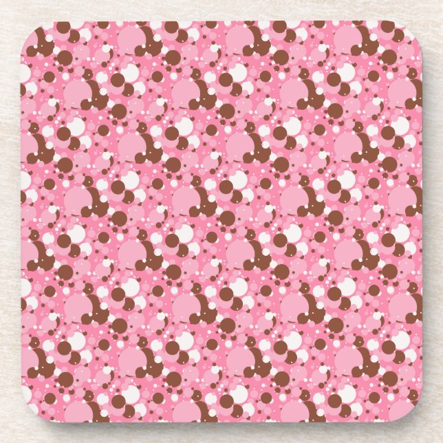 Neapolitan Dots 02 Pink Dark-COASTER SET Coaster (Front)