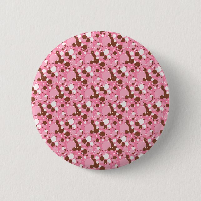 Neapolitan Dots 02 Pink Dark-PIN BACKED BUTTON (Front)