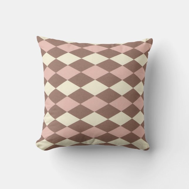 Neapolitan Ice Cream Argyle Throw Pillow (Front)